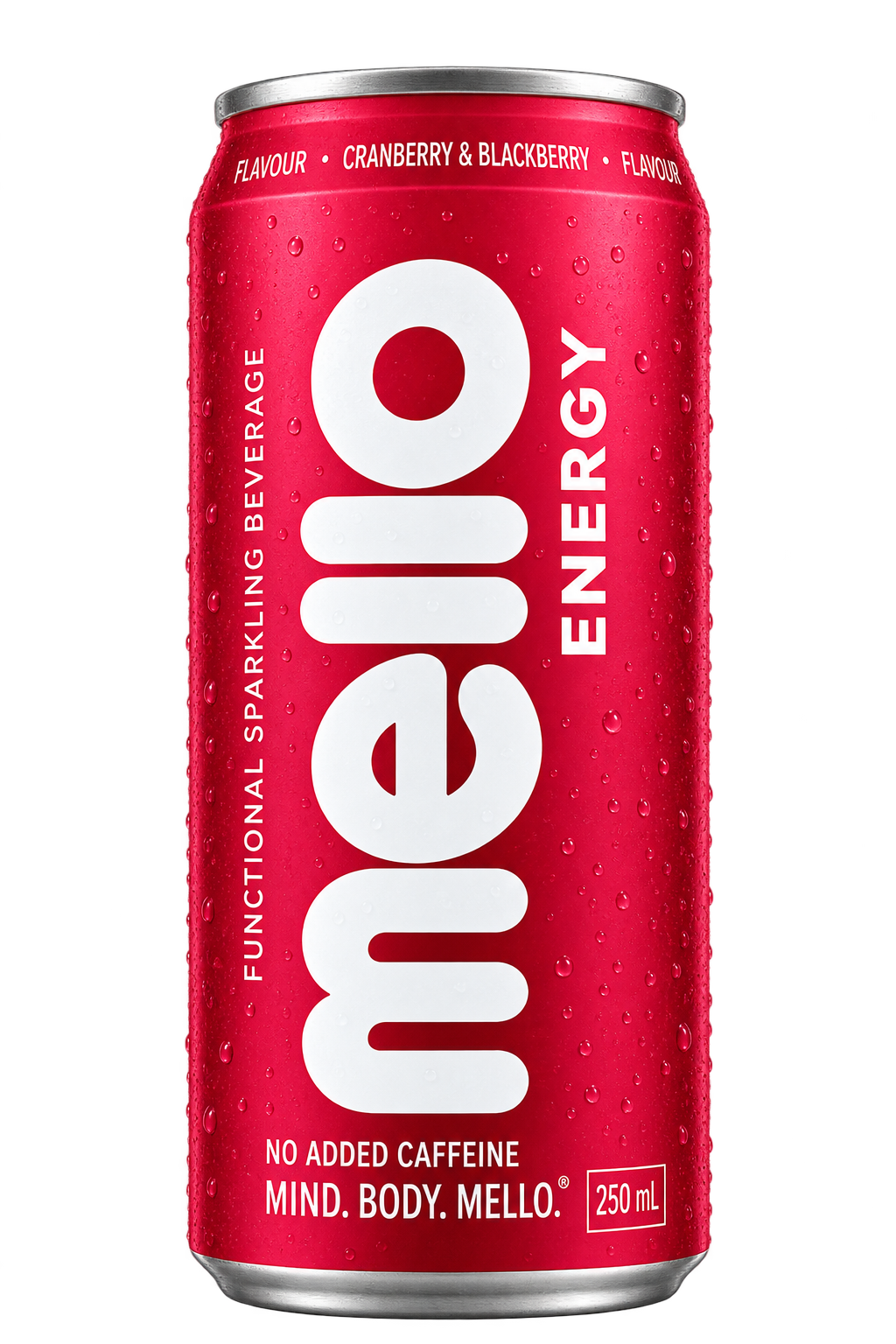 Mello Energy, Cranberry & Blackberry, 250 ml can