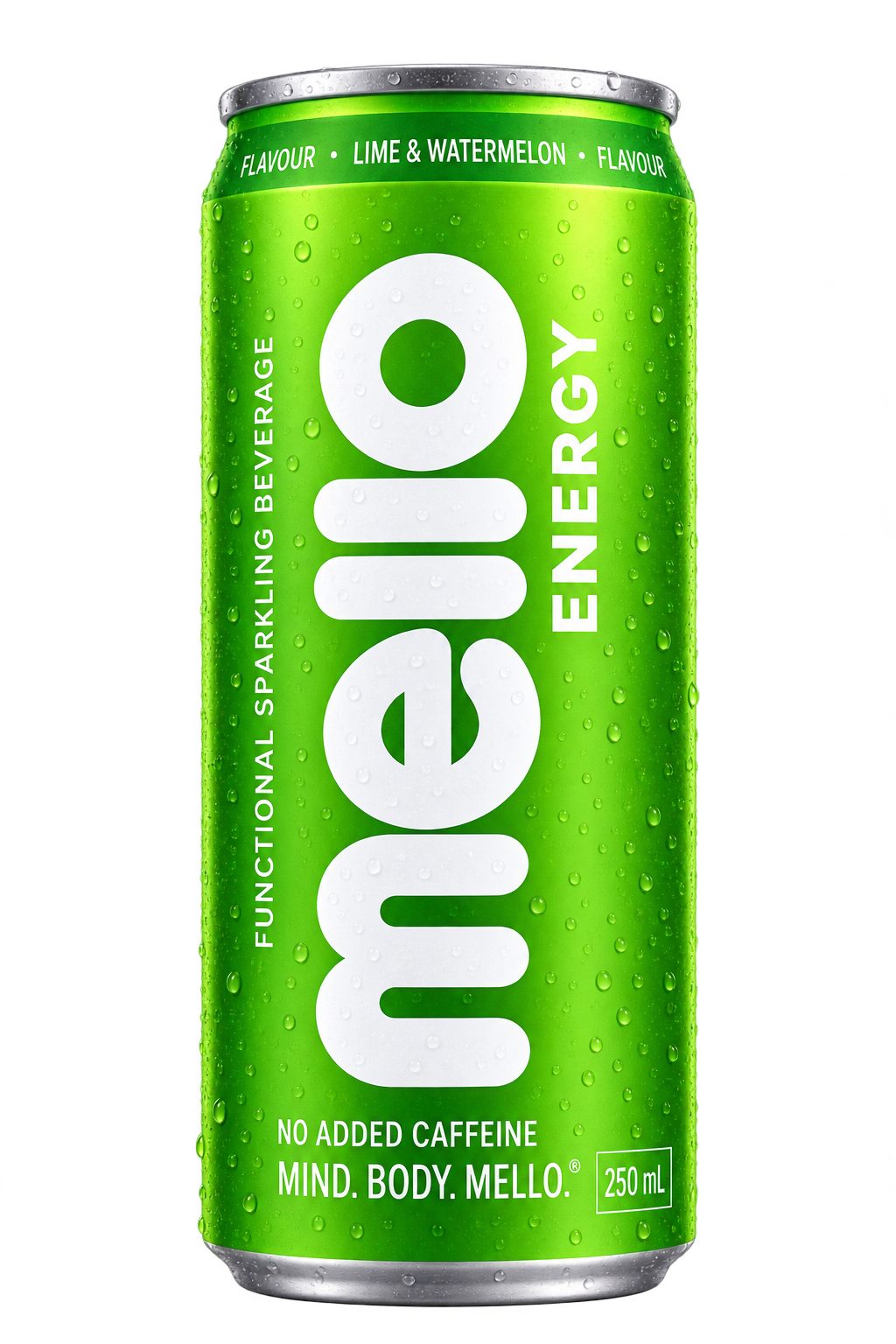 Mello Energy, Lime & Watermelon, 250 ml can